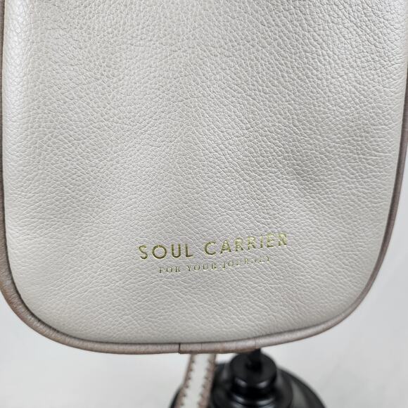 Soul Carrier Whipstitch Southwestern Ranch Leather Satchel Taupe Gray Crossbody - Picture 5 of 11
